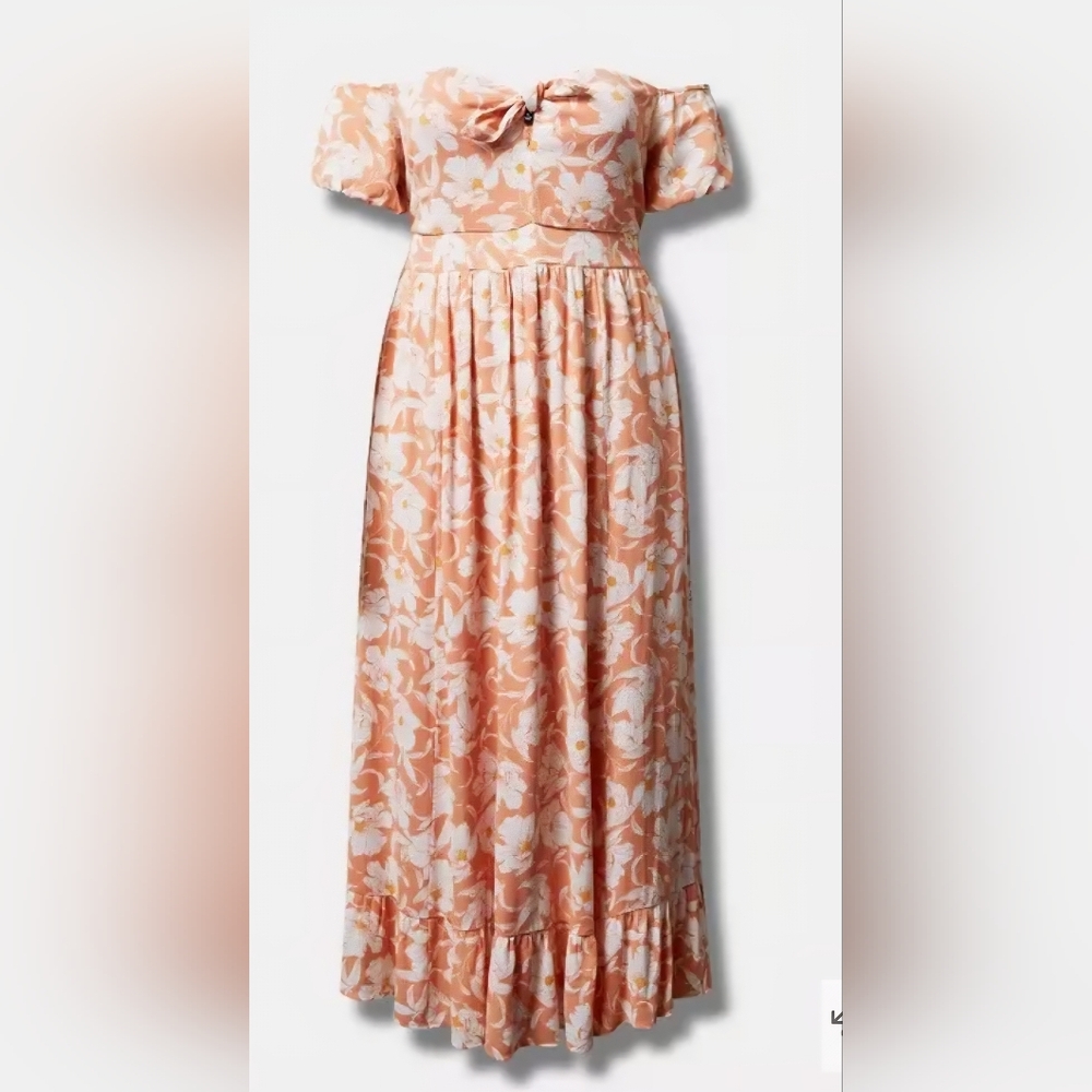 Torrid Orange and White Resort Maxi Dress